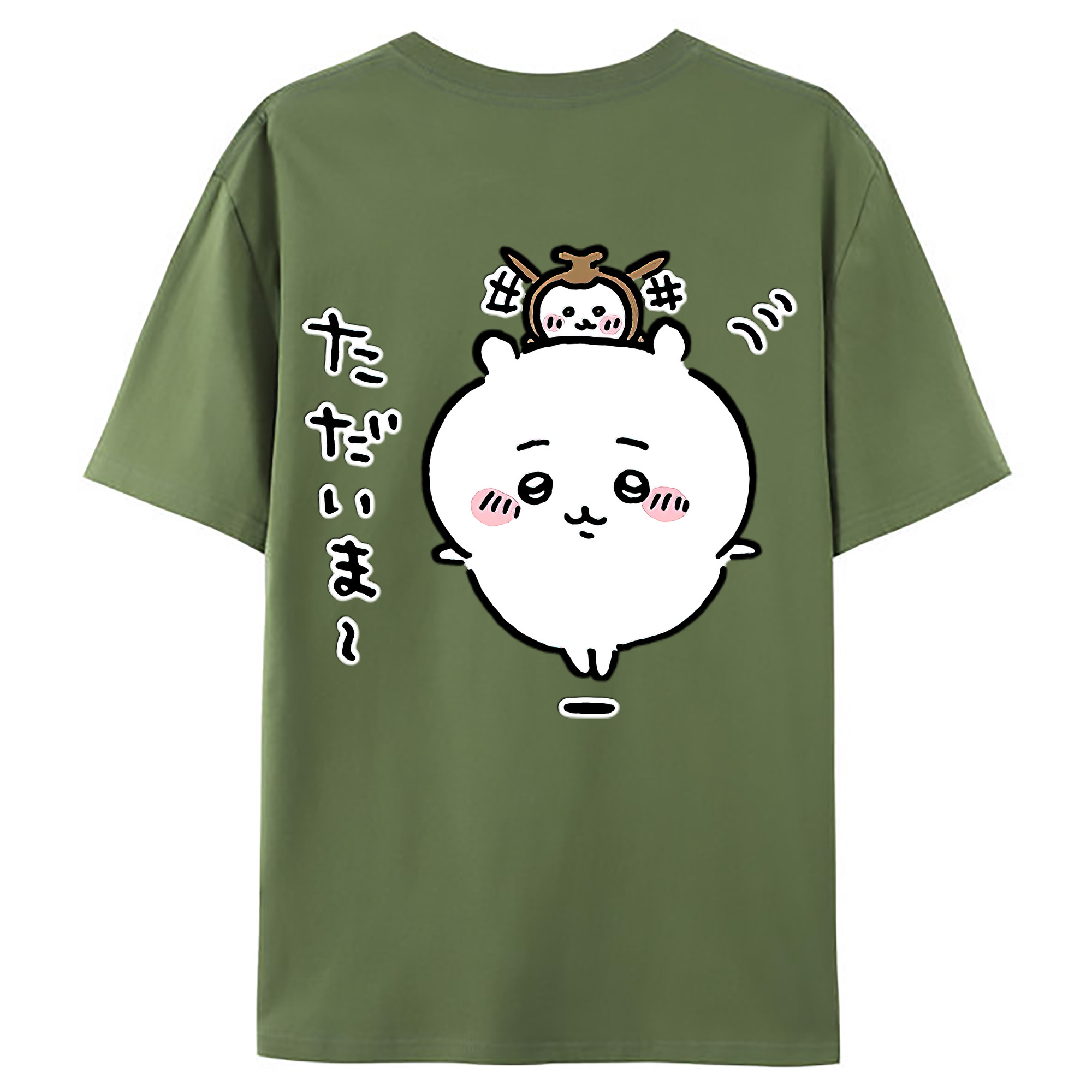 （画像用） ちいかわ ちいかわ Chii-kawa chiikawa 綿100％ メンズ半袖Tシャツ（バックプリント） 通気性